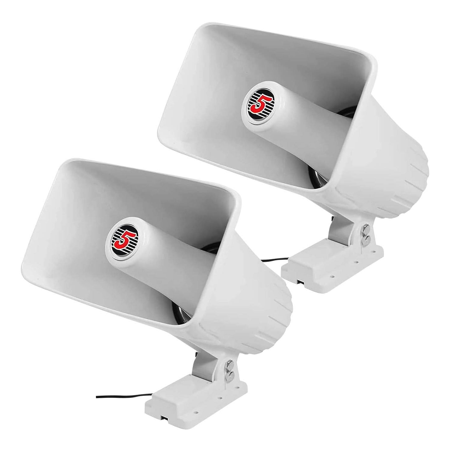 5 Core PA Speaker Pair 5 x 8" 65W Bull Horn Loud Audio Outdoor Speakers System 8Ohm Reflex Megaphone